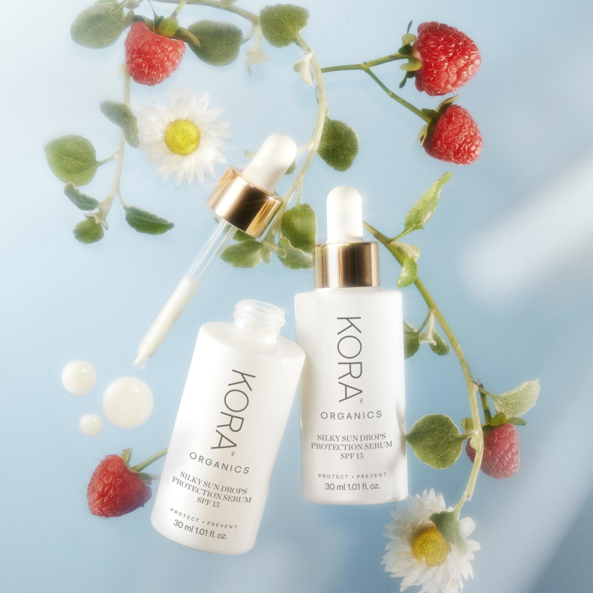 KORA Organics Silky Sun Drops SPF 30 Mineral Sunscreen Serum – Reef-Safe Non-Nano Zinc Oxide, Organic, Cruelty-Free, 1.01 oz