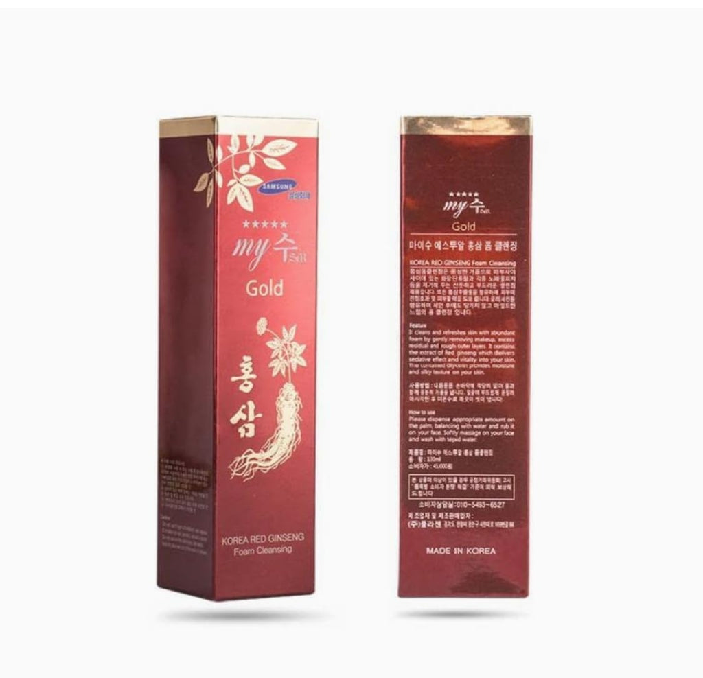 Korean Red Ginseng Foam Cleansing 130ml | Gentle Deep Cleanse, Makeup Removal & Sebum Control