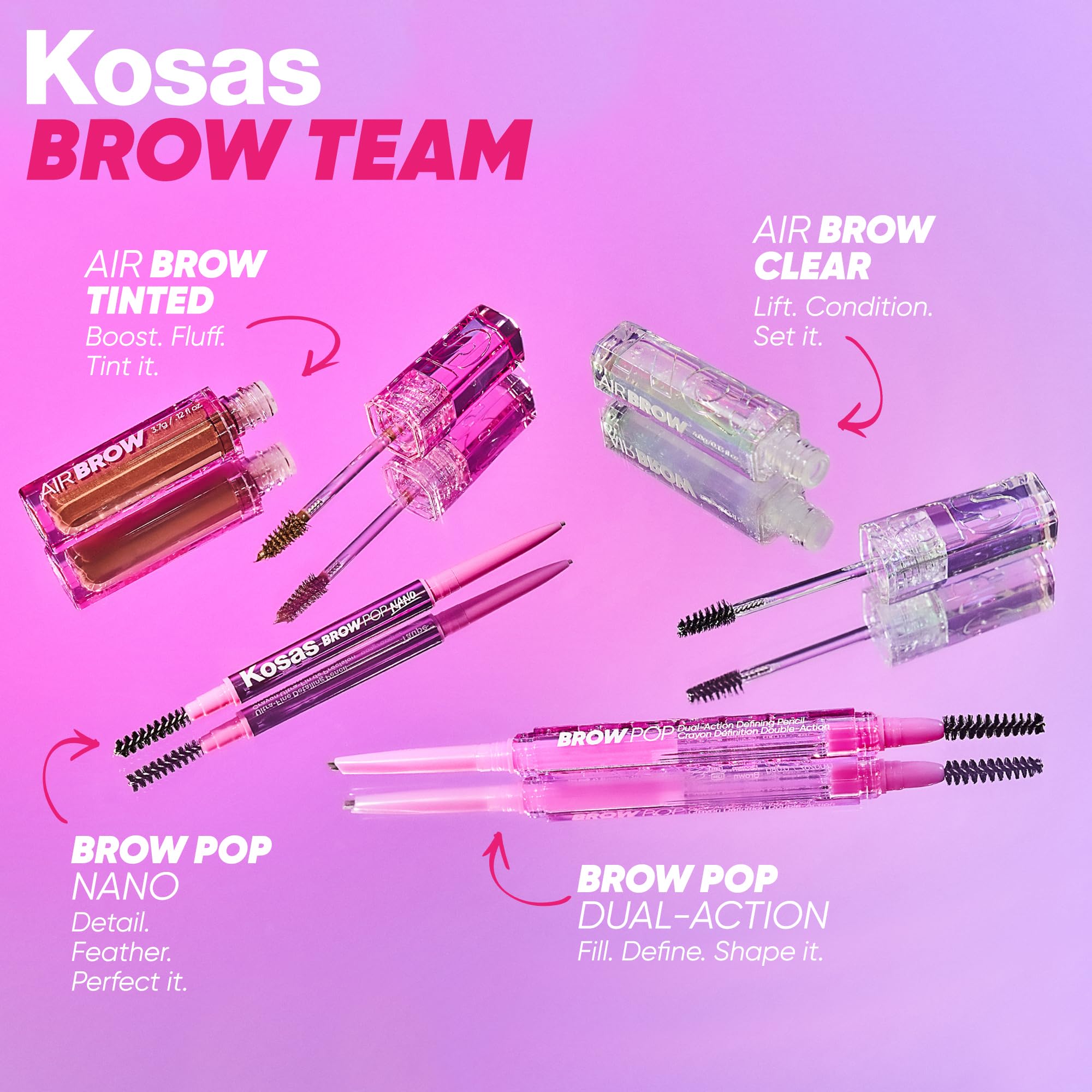 Kosas Brow Pop Nano 1mm Brow Pencil – Ultra-Fine, Natural Feathery Brows (Hypoallergenic)