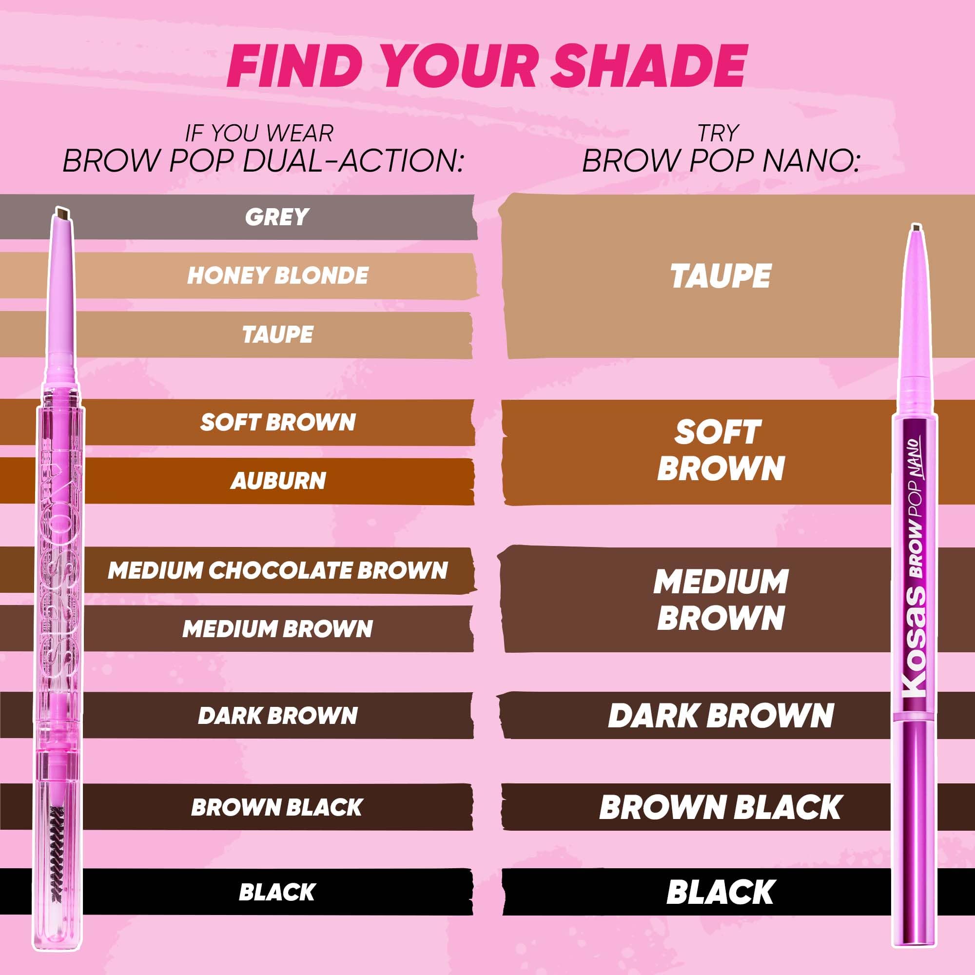 Kosas Brow Pop Nano 1mm Brow Pencil – Ultra-Fine, Natural Feathery Brows (Hypoallergenic)