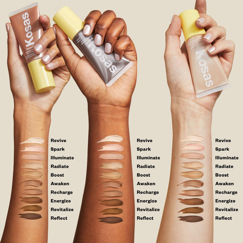 Kosas Glow I.V. Vitamin-Infused Skin Enhancer – Tinted Highlighter for Healthy Glow | Energize