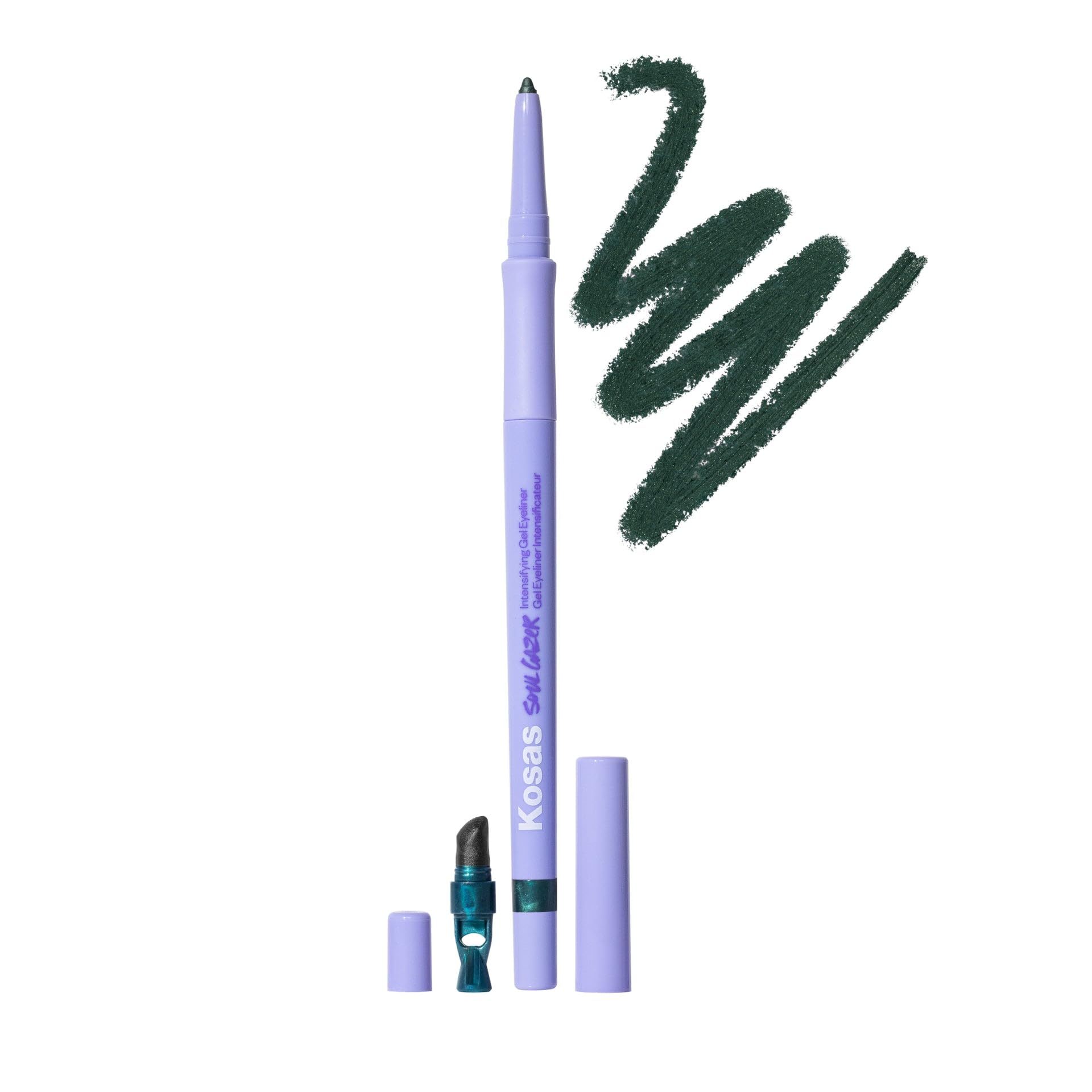 Kosas Soulgazer Gel Eyeliner Eternal – Waterproof, Hyaluronic Acid, Emerald Green Satin