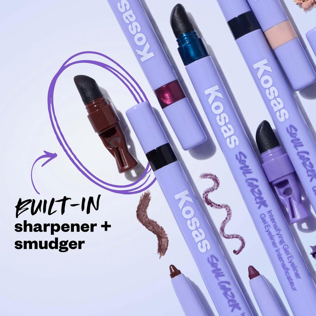 Kosas Soulgazer Gel Eyeliner (Bewitch) – Night Violet Satin, Waterproof & Hyaluronic Acid