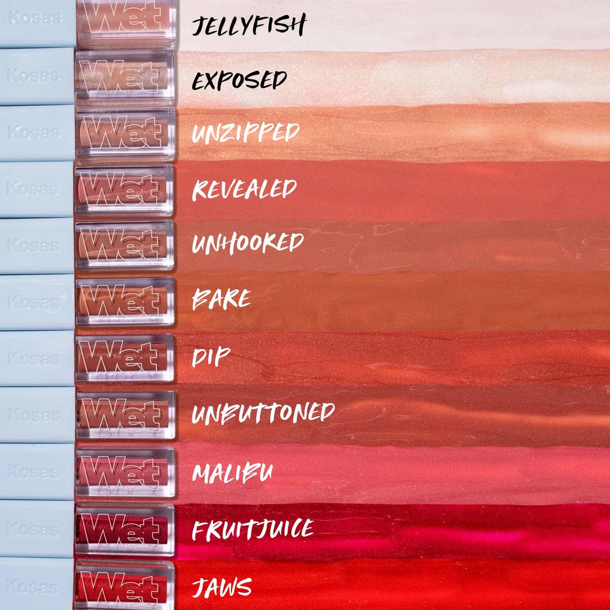 Kosas Wet Lip Oil Gloss — Hydrating Lip Plump with Hyaluronic Acid & Peptides, Non-Sticky Finish