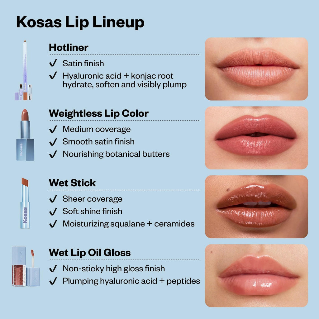 Kosas Wet Lip Oil Gloss – Sheer Pinkish Lavender Hydrating Lip Treatment (Grapesicle) 0.15 oz