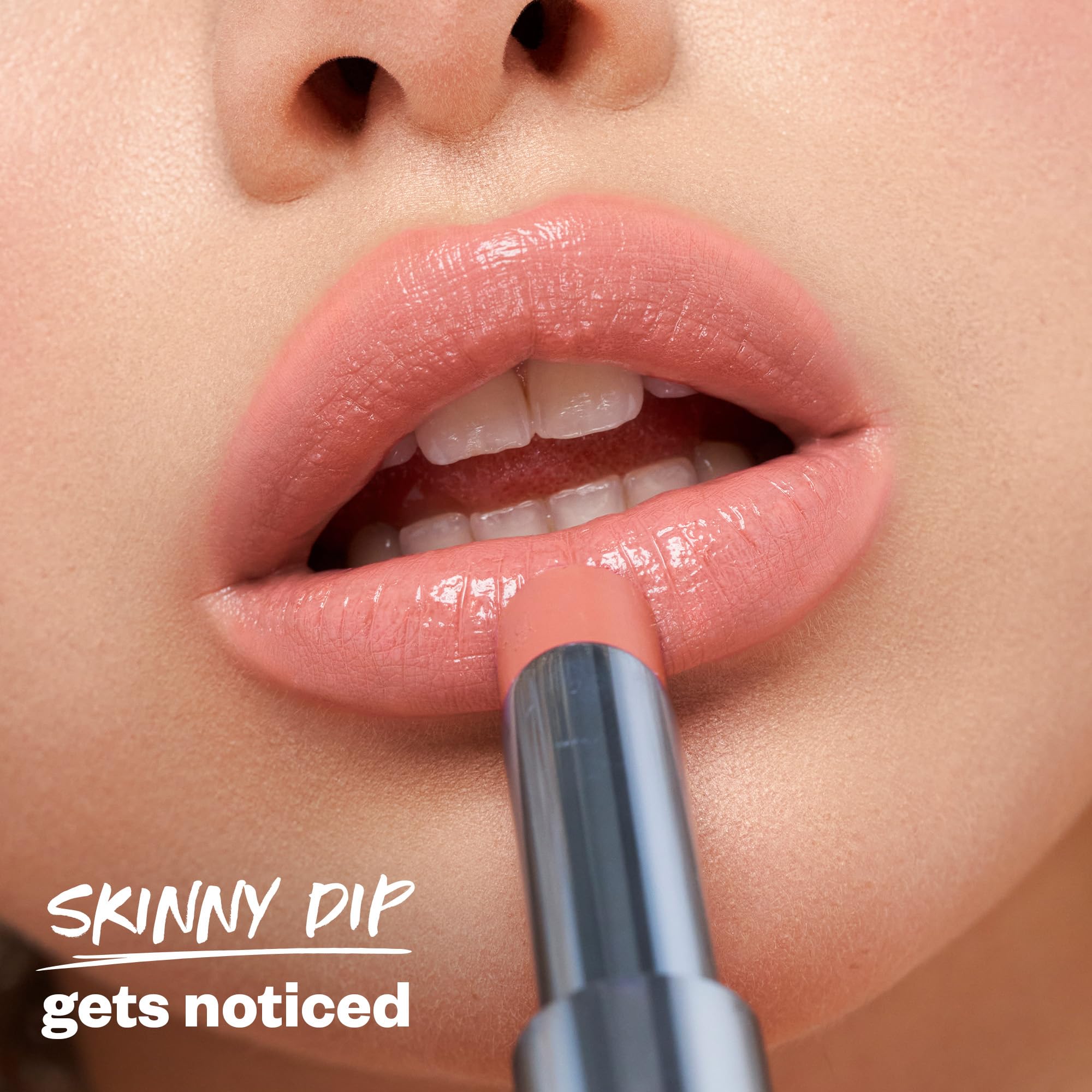 Kosas Wet Stick Moisturizing Shiny Sheer Lipstick with Ceramides, Hyaluronic Acid, Peptides, and Mango Butter – Skinny Dip
