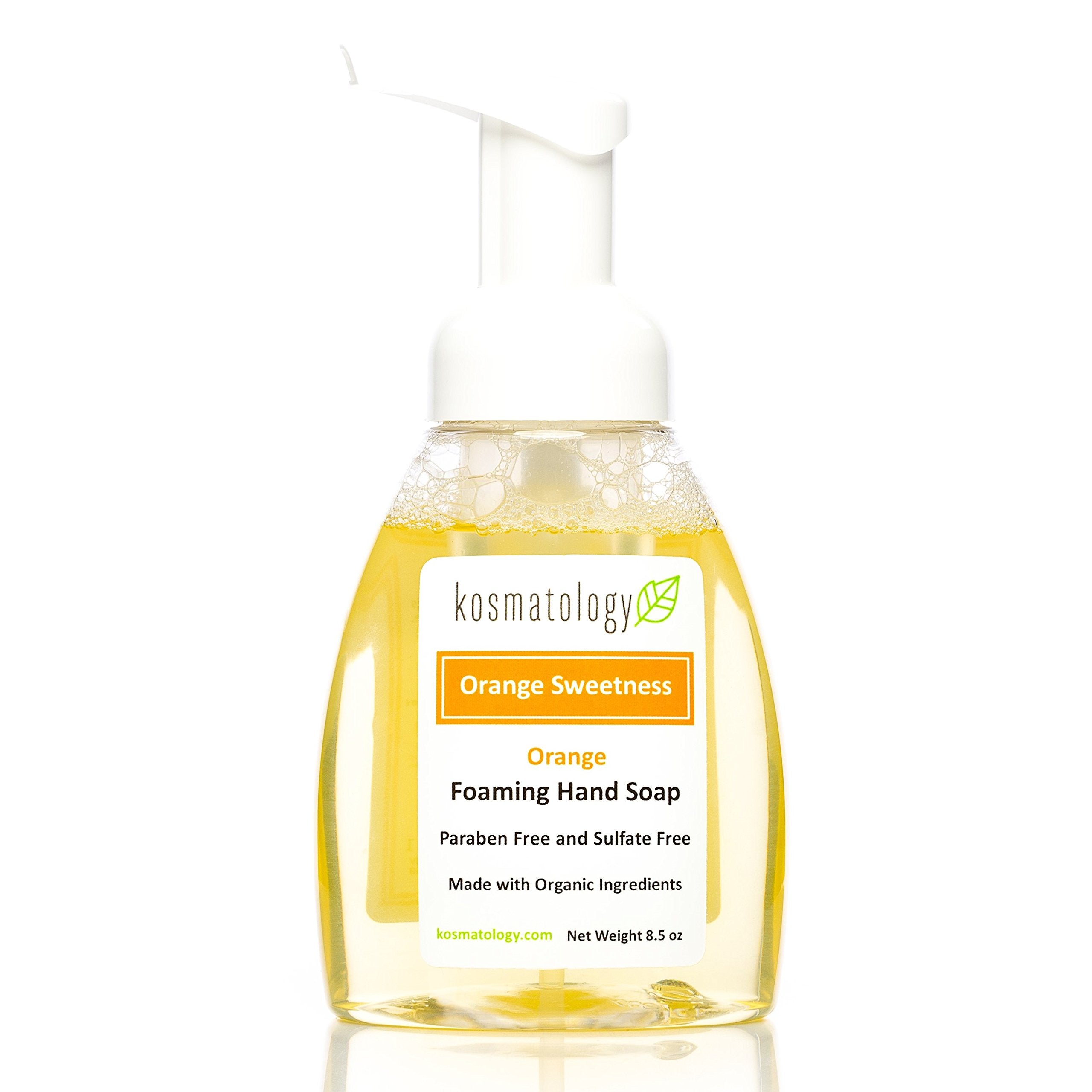 Kosmatology Orange Sweetness Organic Foaming Hand Soap | Moisturizing Hand Wash with Essential Oils
