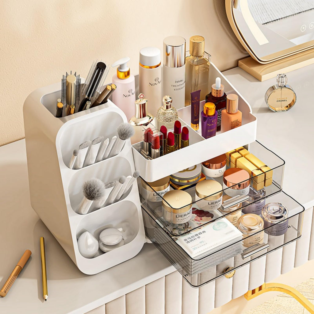 KQJS Makeup Organizer with Drawers – Large Capacity Vanity Storage