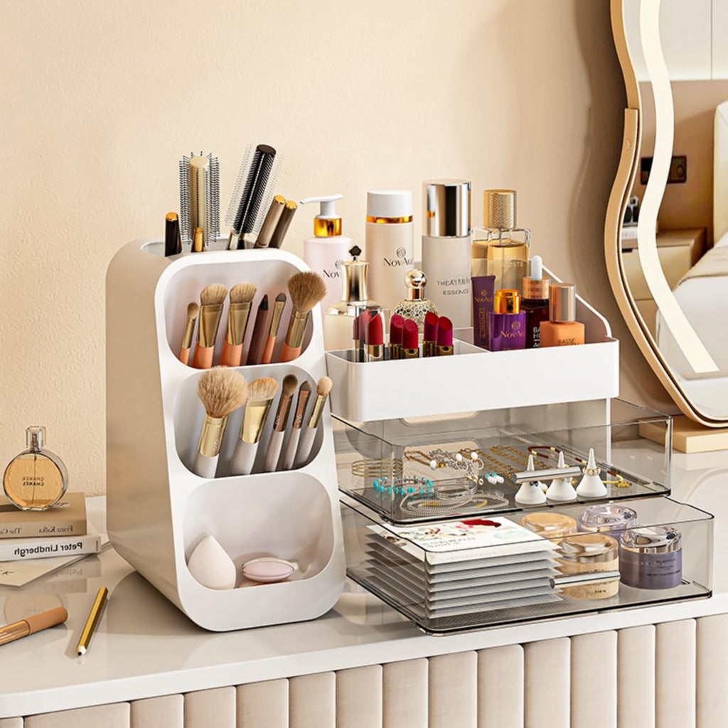 KQJS Makeup Organizer with Drawers – Large Capacity Vanity Storage