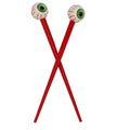 Kreepsville 666 Creepy Green Eye Ball Hair Sticks – Red, 1 Count, Gothic Hair Accessory