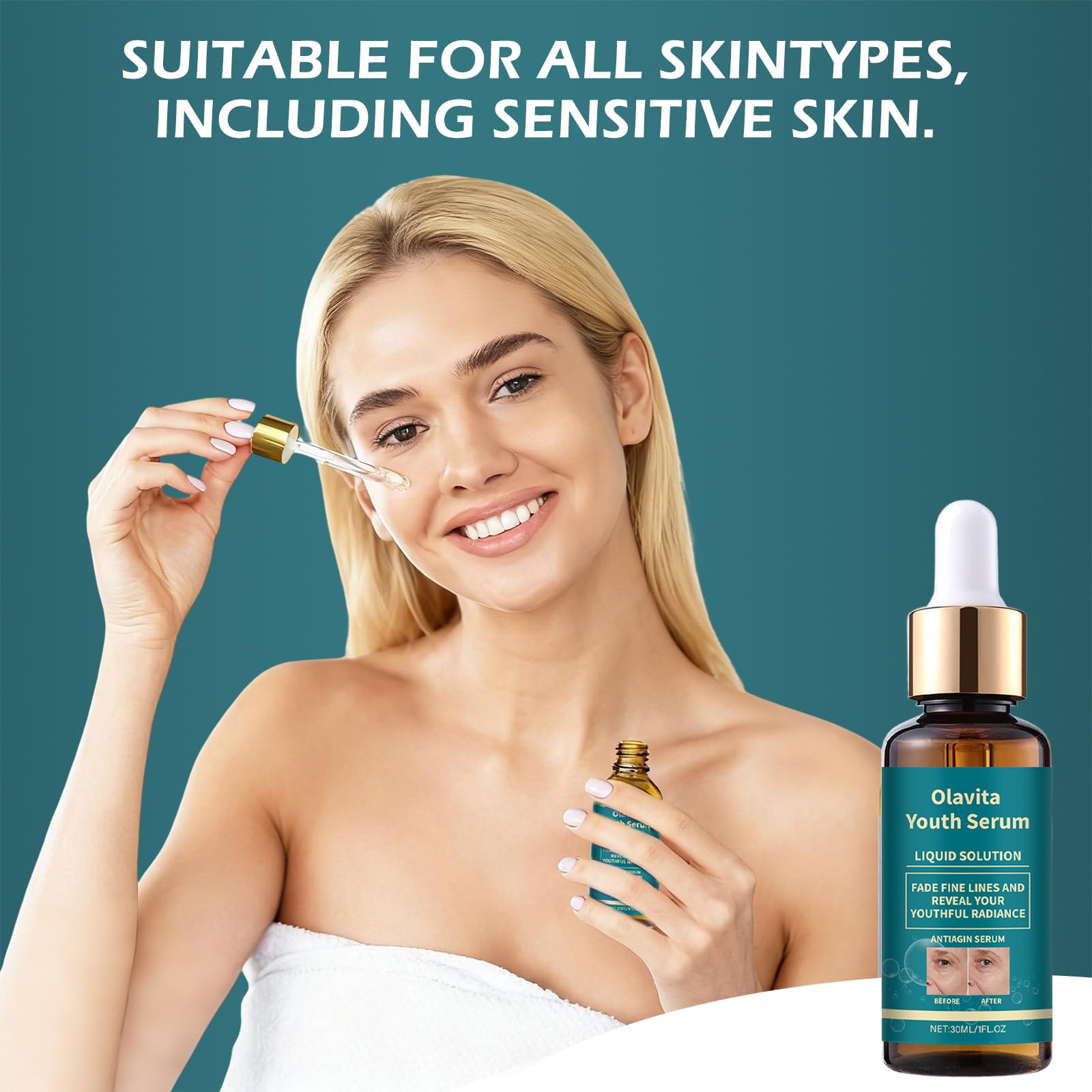 KUKSY Olavita Liquid Solution Anti Aging Serum – Firming, Hydration & Fine Line Reduction (Green, 2pcs)