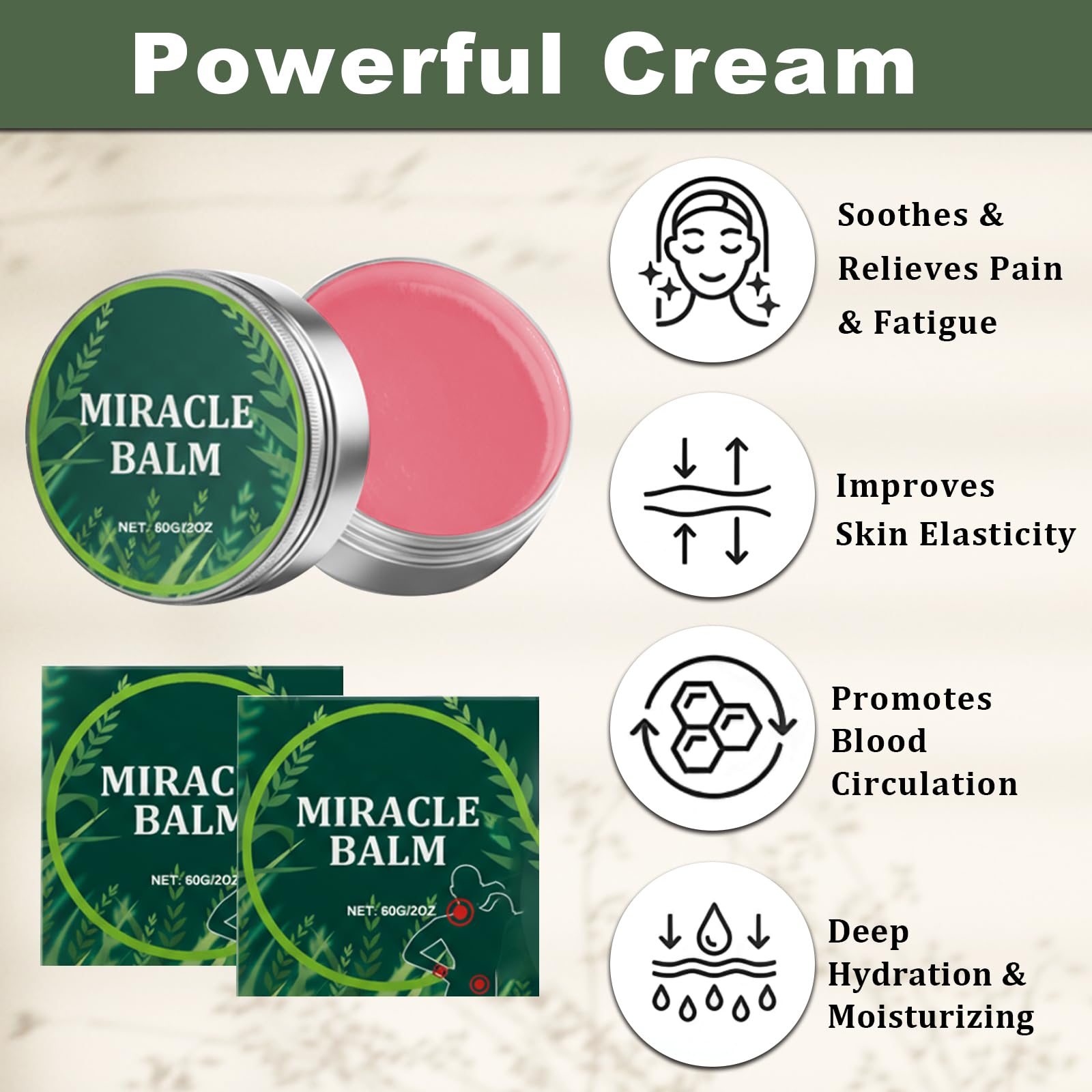 KUNAL Miracle Balm for Swollen Legs – 3-Pack Organic, Non-Greasy Foot & Joint Relief
