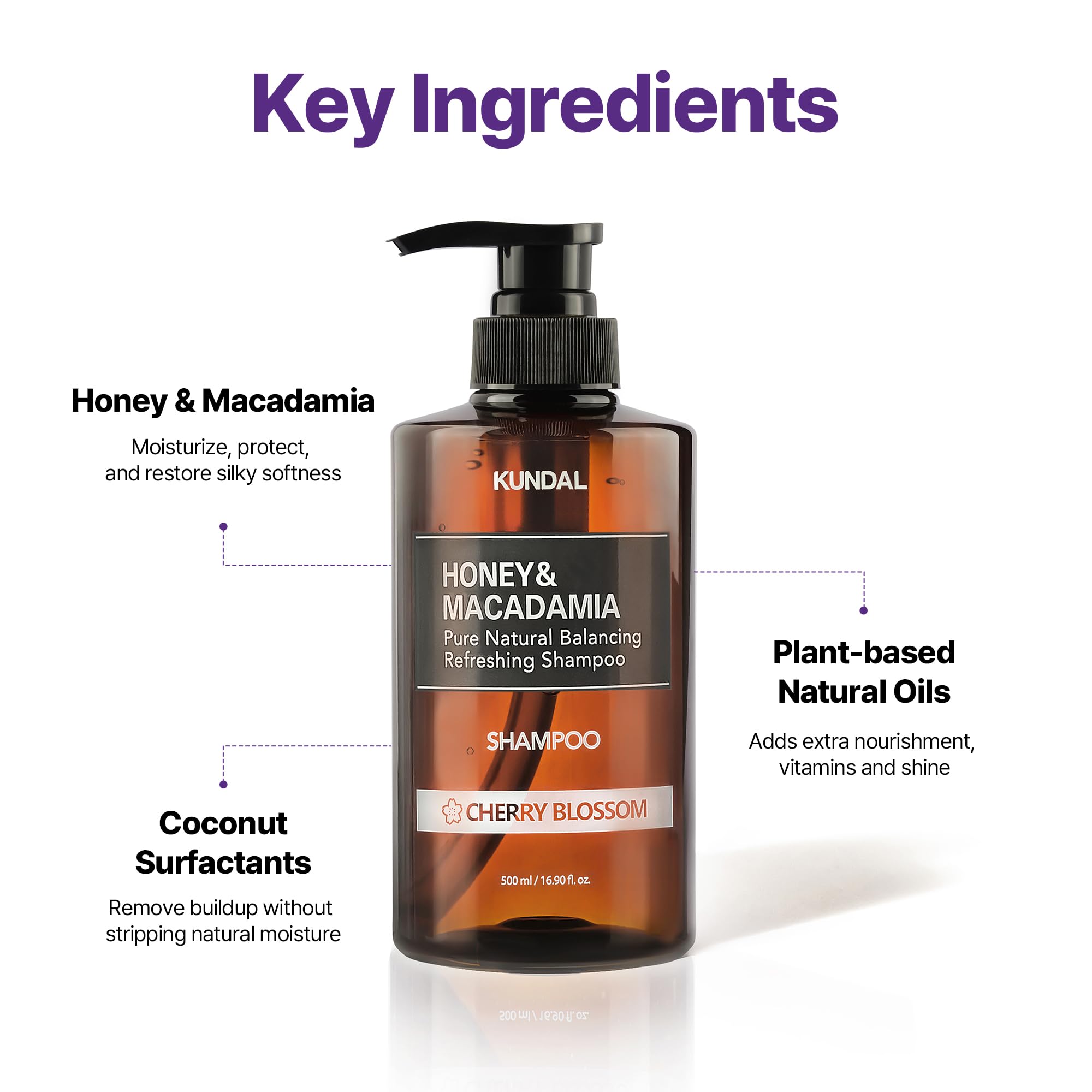 KUNDAL Cherry Blossom Shampoo & Conditioner Set – Sulfate-Free, Argan & Macadamia Oils