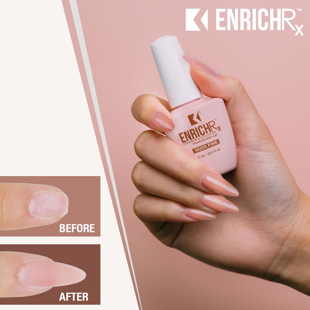 KUPA GelFinity EnrichRx Infused Builder Gel 0.57 fl oz – Nude Pink | Builds Natural Nail Structure