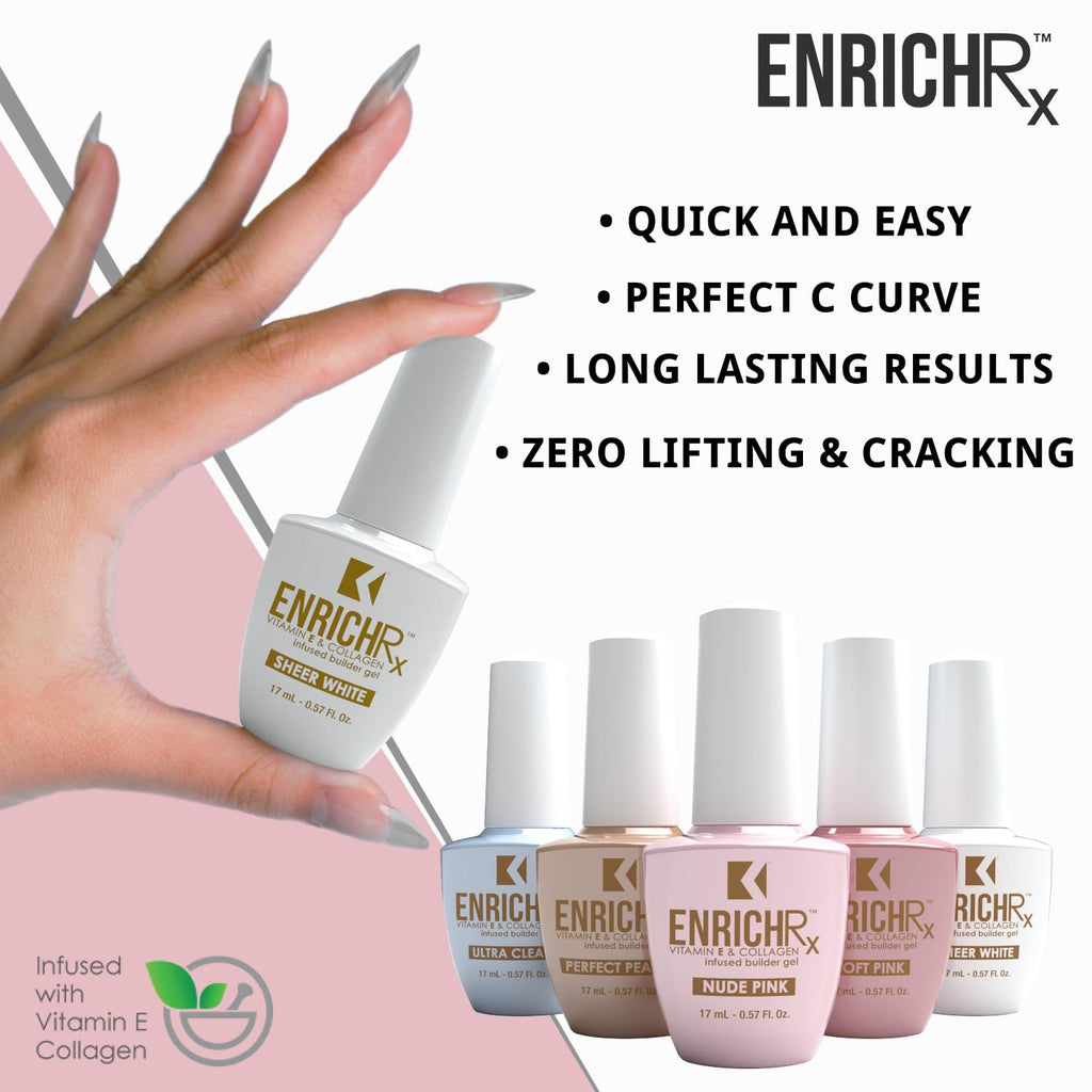 KUPA GelFinity EnrichRx Infused Builder Gel 0.57 fl oz – Nude Pink | Builds Natural Nail Structure