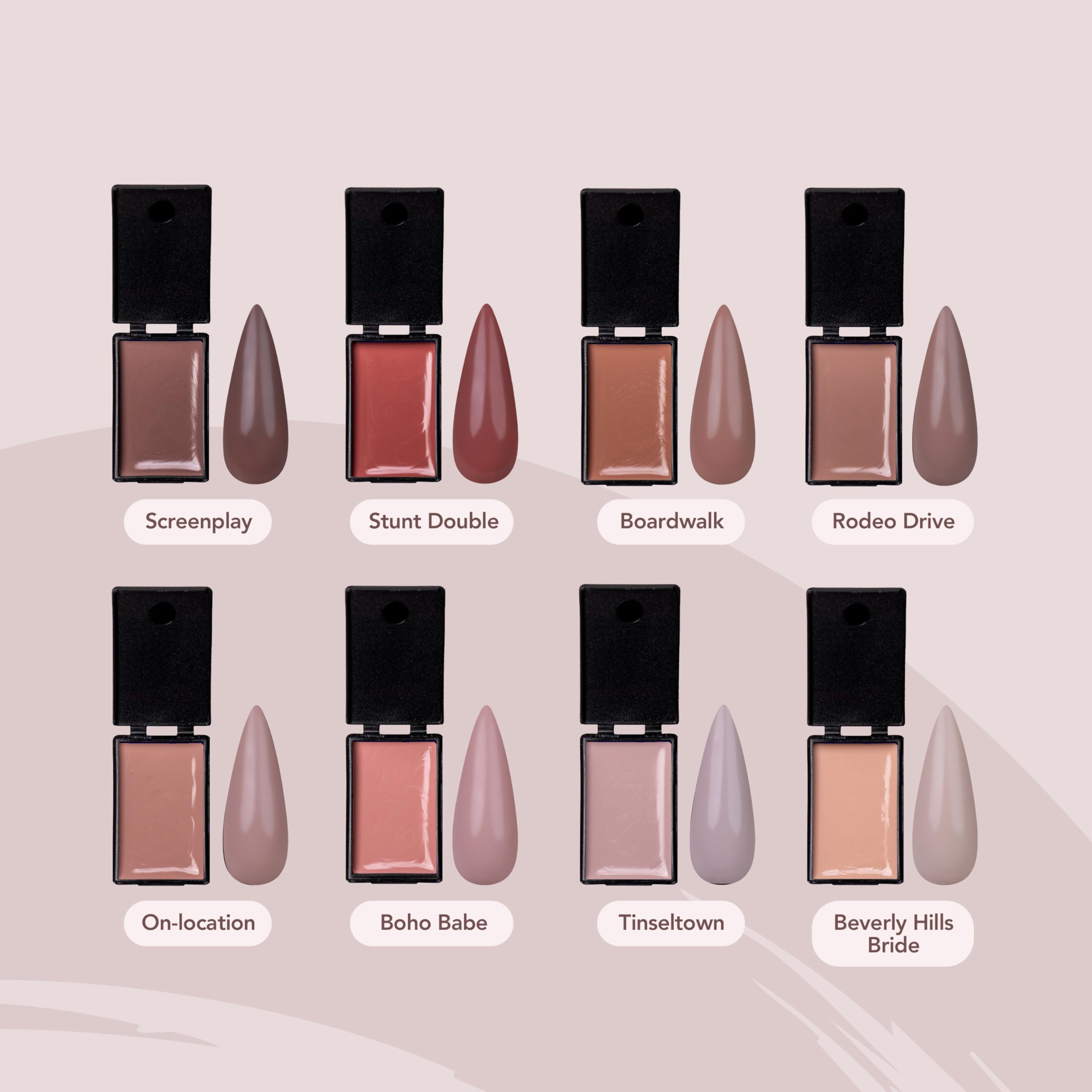 KUPA KULR Solid Cream Gel Nail Polish – Joshua Tree Collection, 8 Rich Colors, No Bleed, Includes Brush