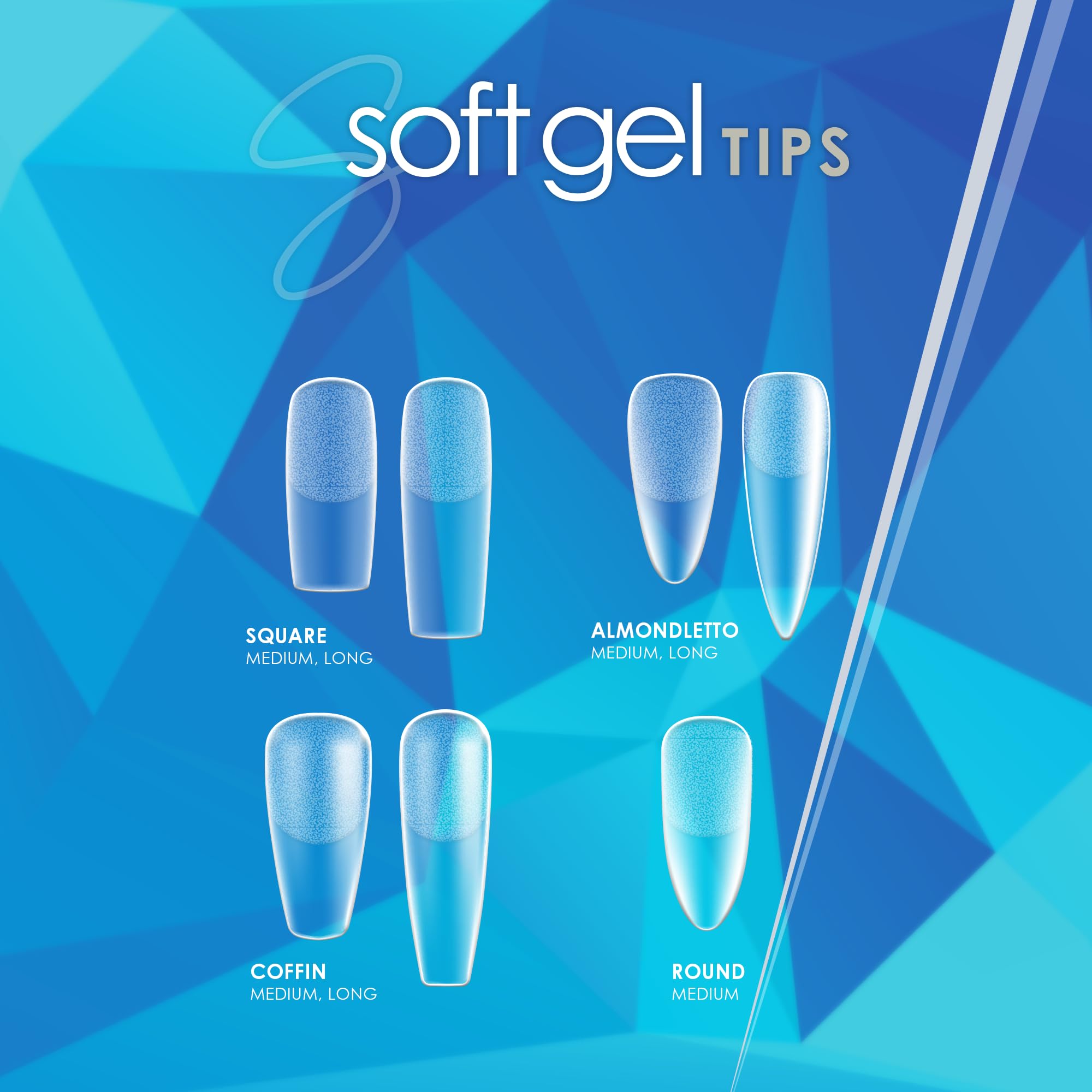 KUPA Soft Gel Tips Ultra Clear Pre-Roughened 550 pcs (Medium Round) – High-Quality Nail Extensions
