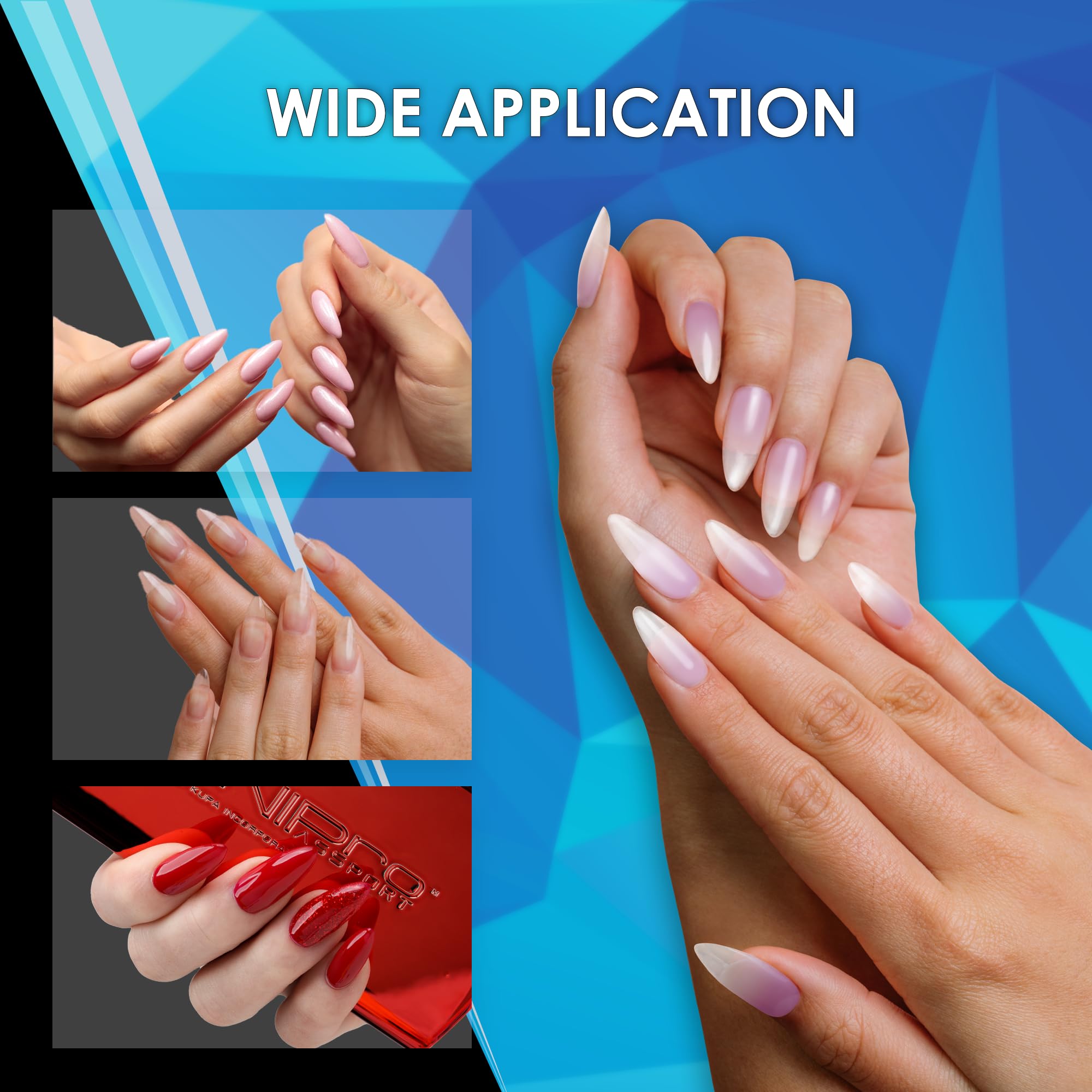 KUPA Soft Gel Tips Ultra Clear Pre-Roughened 550 pcs (Medium Round) – High-Quality Nail Extensions