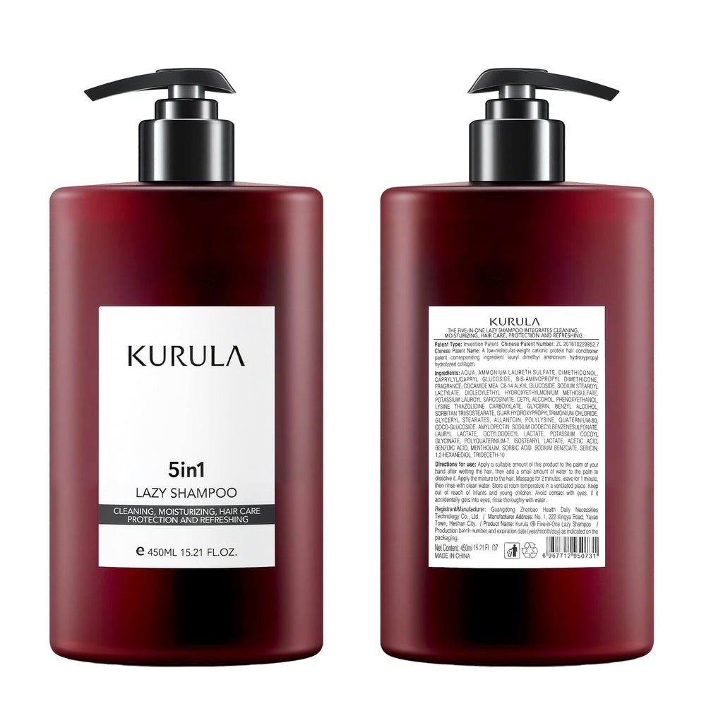 Kurula 5-in-1 Shampoo for All Hair Types | Volumizing, Moisturizing & Repairing with Camellia Oil | 15.2 oz
