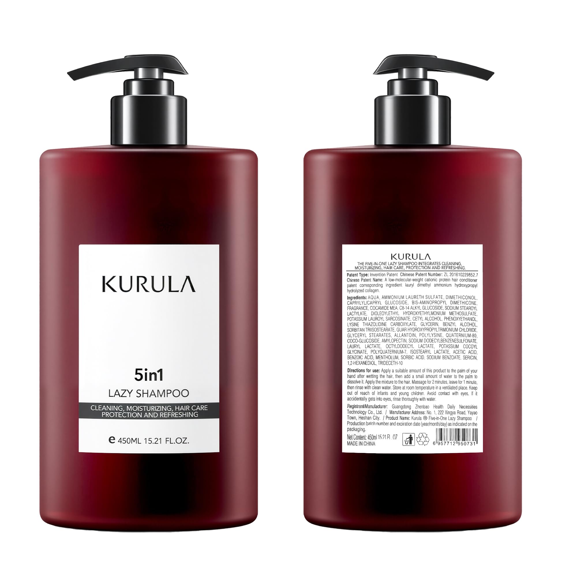 Kurula 5-in-1 Shampoo for All Hair Types | Volumizing, Moisturizing & Repairing with Camellia Oil | 15.2 oz