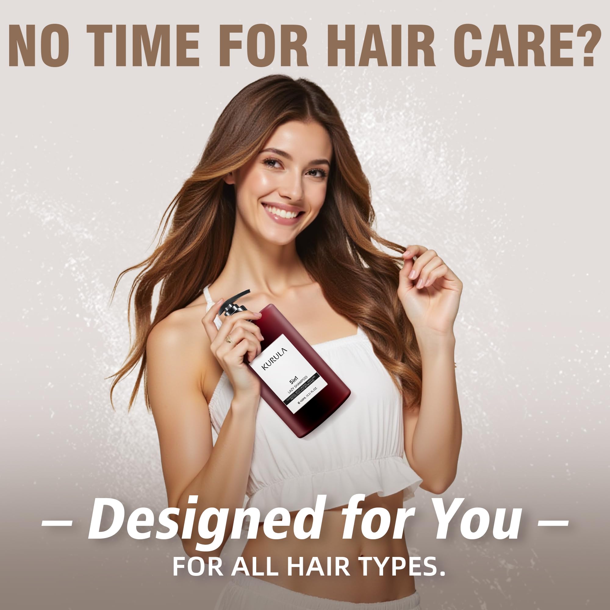 Kurula 5-in-1 Shampoo for All Hair Types | Volumizing, Moisturizing & Repairing with Camellia Oil | 15.2 oz