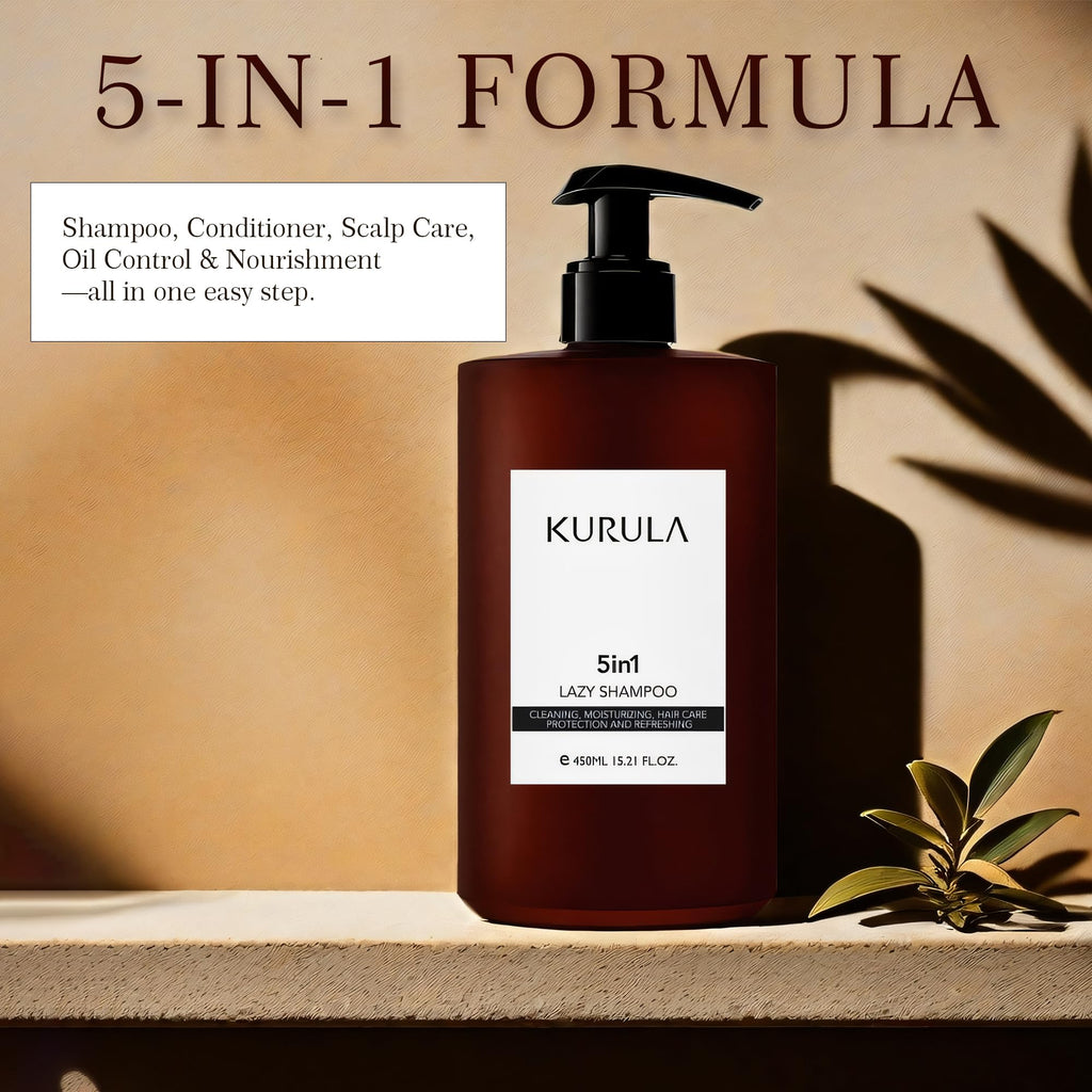 Kurula 5-in-1 Shampoo for All Hair Types | Volumizing, Moisturizing & Repairing with Camellia Oil | 15.2 oz