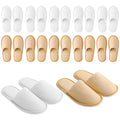 KUTTOR 12 Pair House Disposable Slippers – Washable, Non-Slip Spa Slippers for Guests, Travel & Hospitality