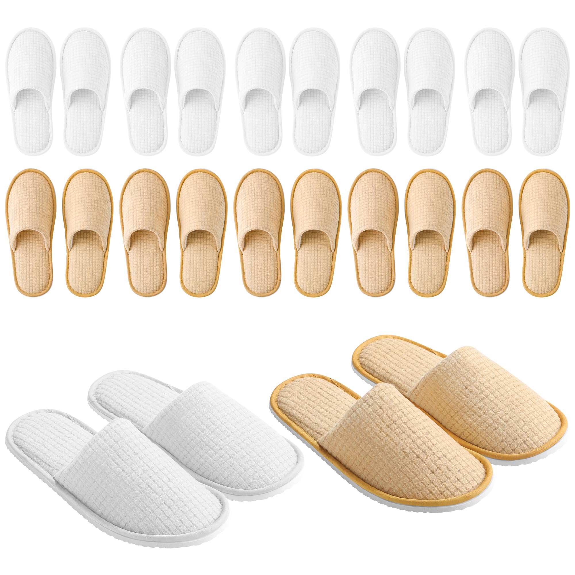 KUTTOR 12 Pair House Disposable Slippers – Washable, Non-Slip Spa Slippers for Guests, Travel & Hospitality
