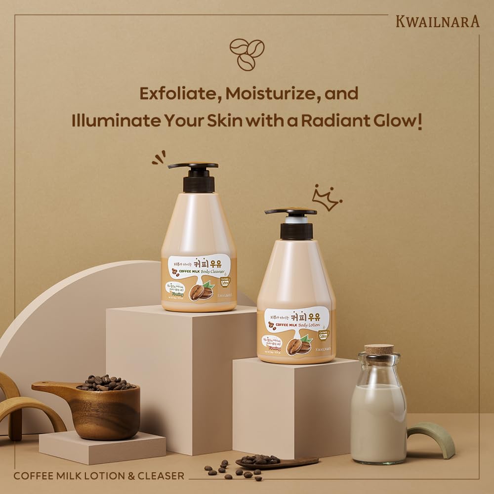 Kwailnara WELCOS Coffee Milk Body Lotion (19.75 fl oz) – Energizing Korean Hydration with Milk Protein, Royal Jelly & Coffee Extract