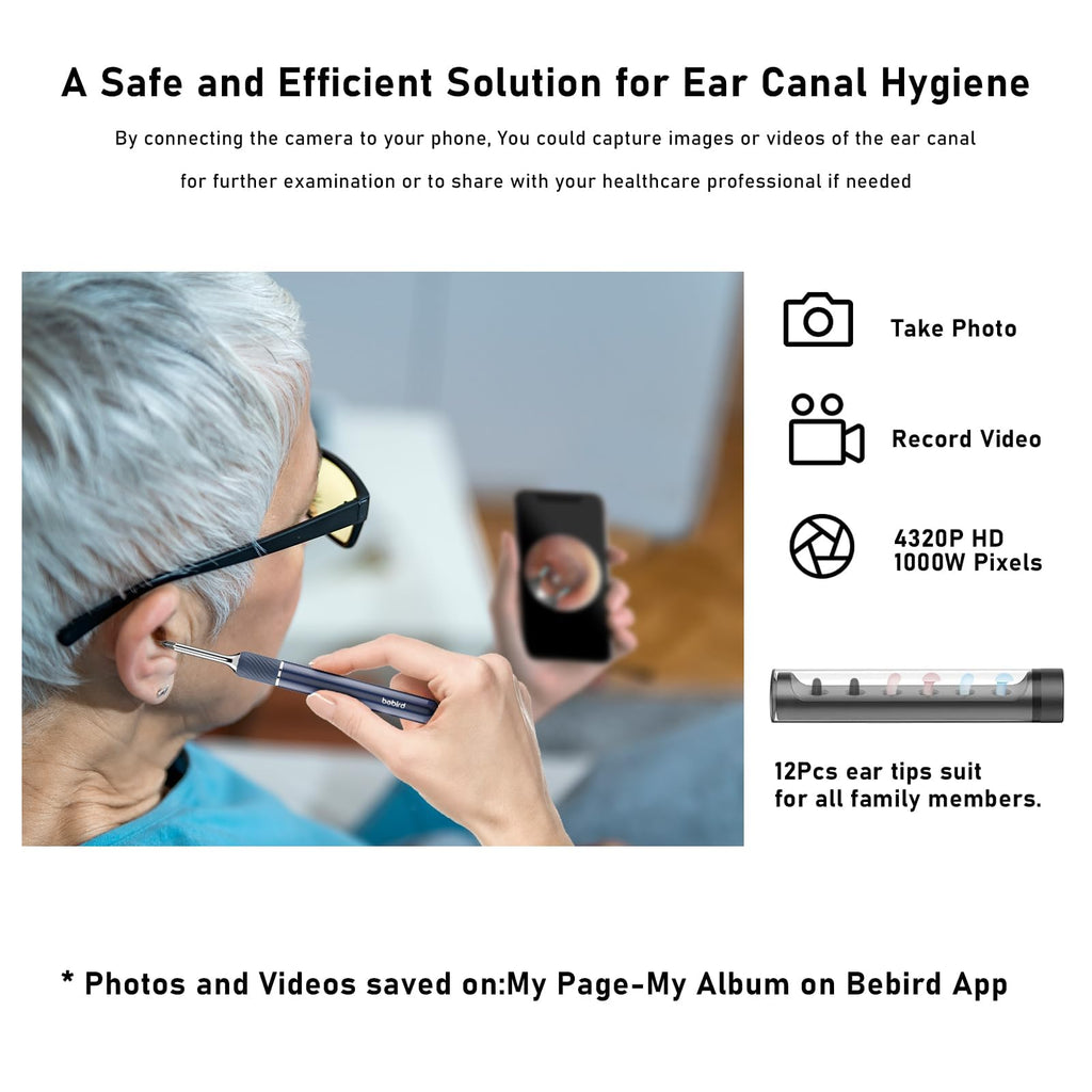 KWYBOW Note5 Ear Wax Removal Kit with Camera – 10MP Otoscope & Real-Time Video