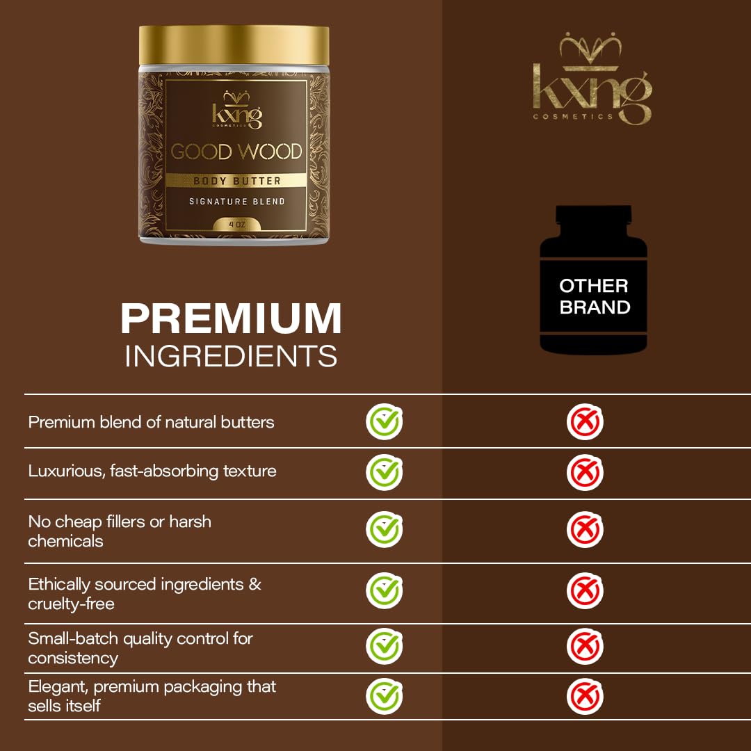 KXNG Cosmetics Organic Shea Body Butter Cream – 4oz | Deep Hydration for Dry Skin