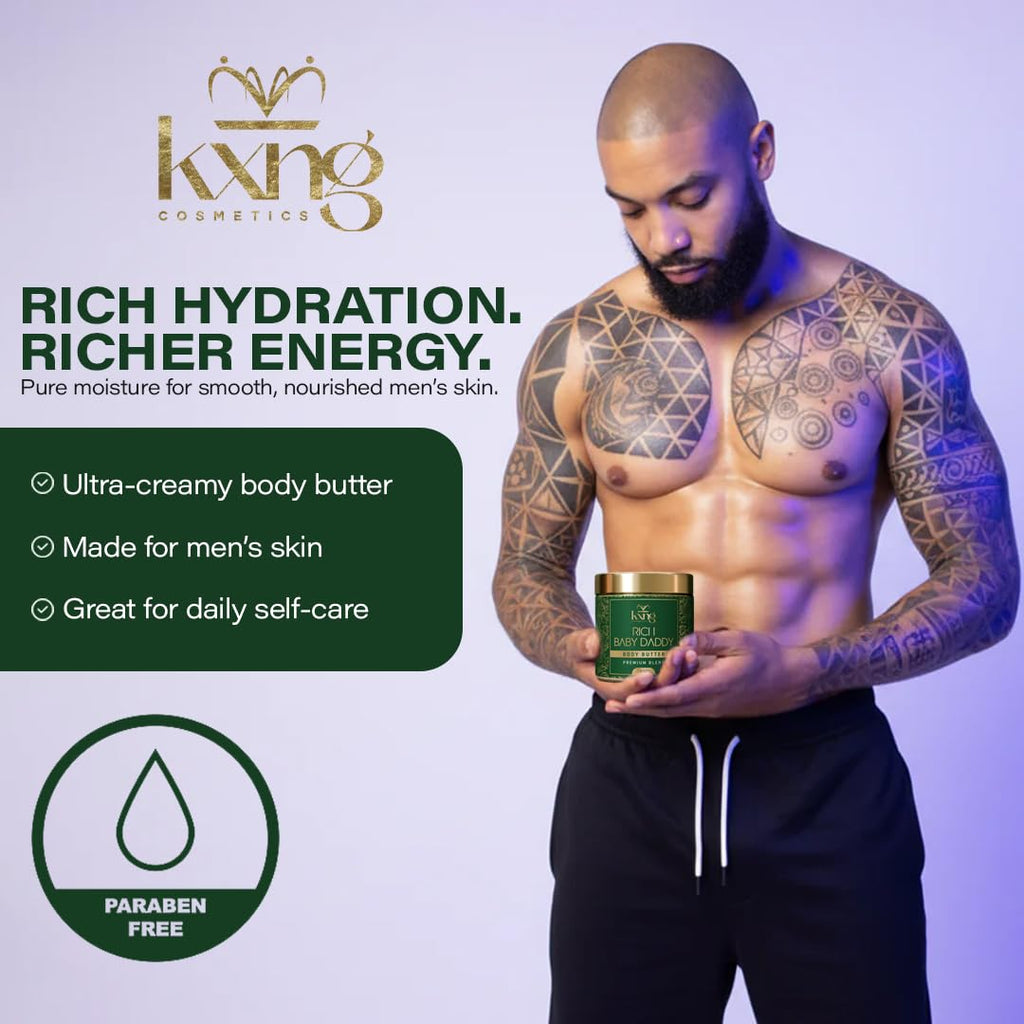 KXNG Cosmetics Luxury Shea Body Butter Cream – 4oz | Organic Moisturizing Cream for Hands, Feet & All Skin Types