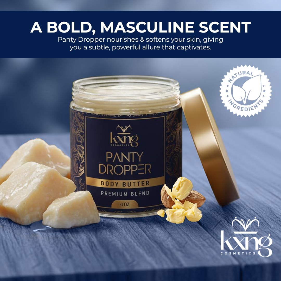 KXNG Cosmetics Organic Shea Body Butter Cream – 4oz | Deep Hydration for Dry Skin, Hands & Feet