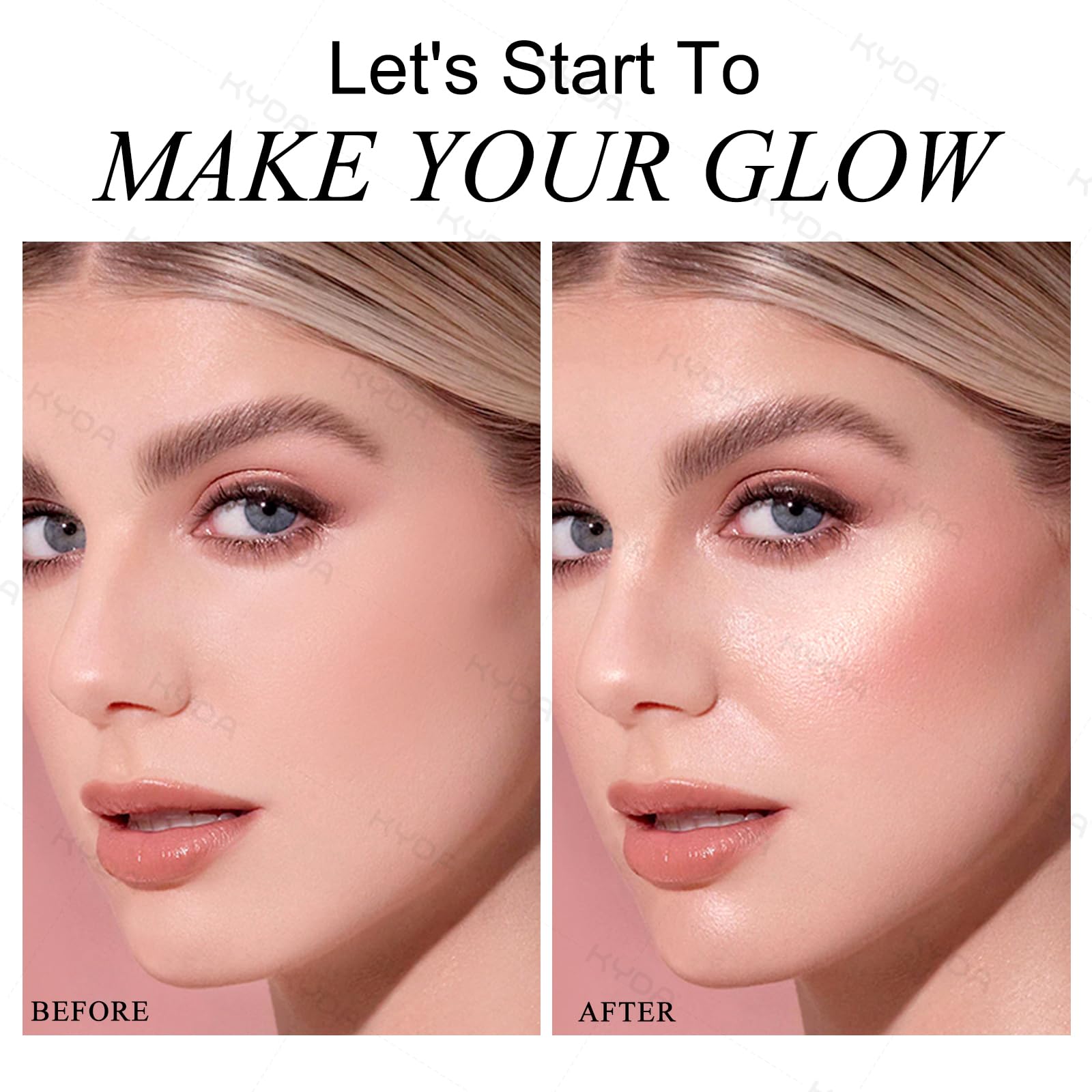 KYDA Baked Highlighter Contour Palette – Champagne Glow & Cool Tone Contour