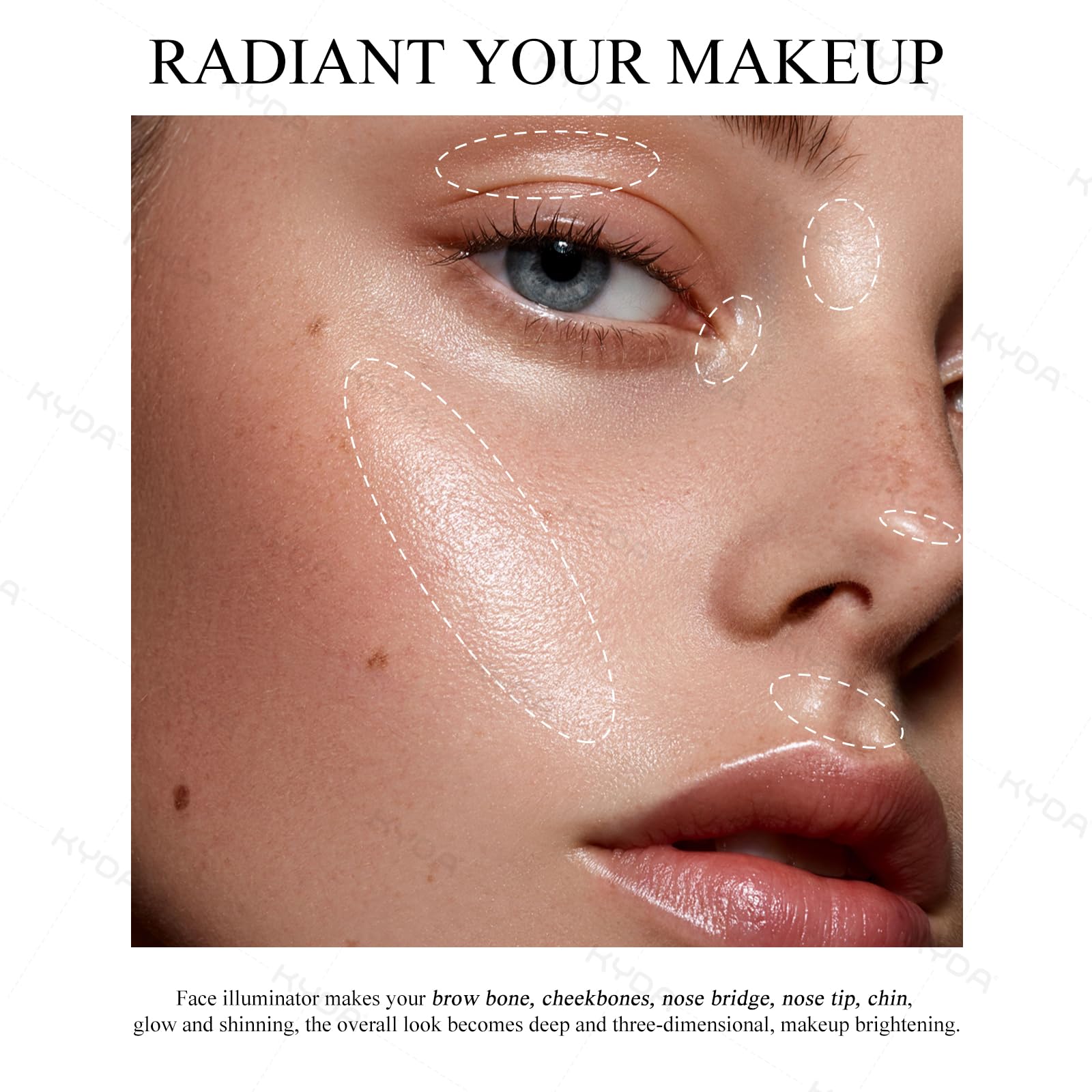KYDA Baked Highlighter Contour Palette – Champagne Glow & Cool Tone Contour