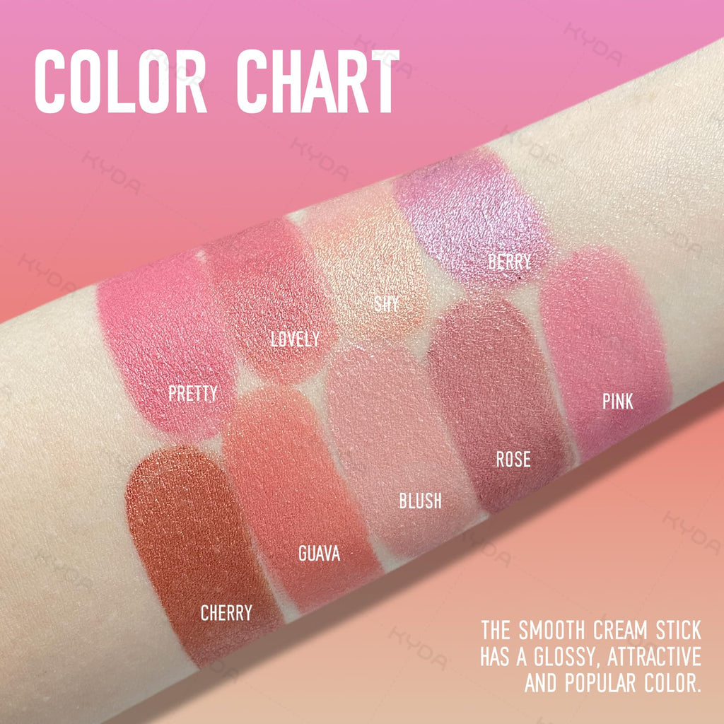 KYDA 3 Colors Mineral Color Balm SPF 35 – Buildable Shimmer for Lips & Cheeks