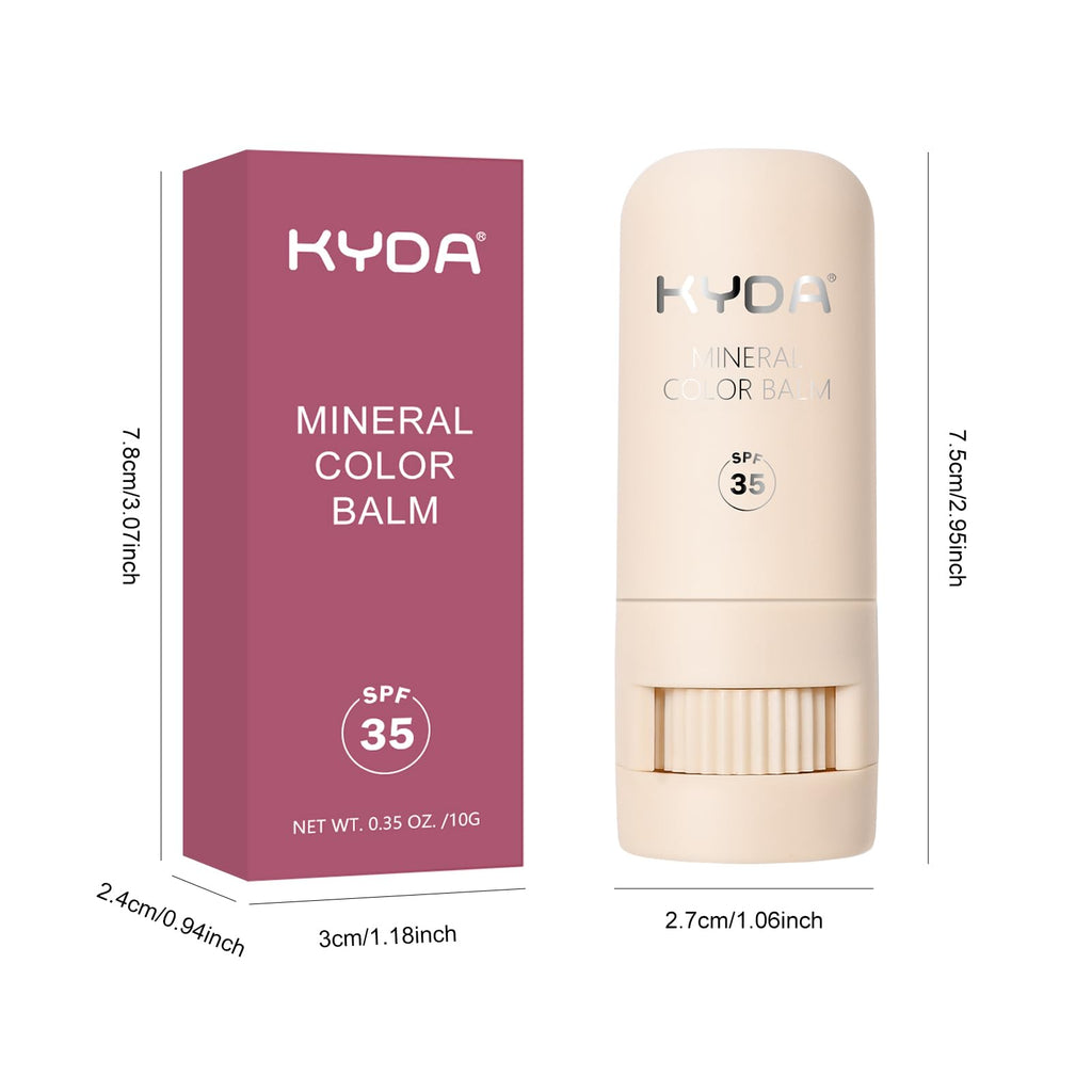 KYDA 3 Colors Mineral Color Balm SPF 35 – Buildable Shimmer for Lips & Cheeks