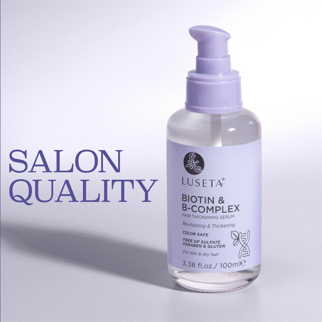 L LUSETA Biotin B-Complex Hair Oil – Thickening & Strengthening for Thin, Dry Hair | 3.38 oz