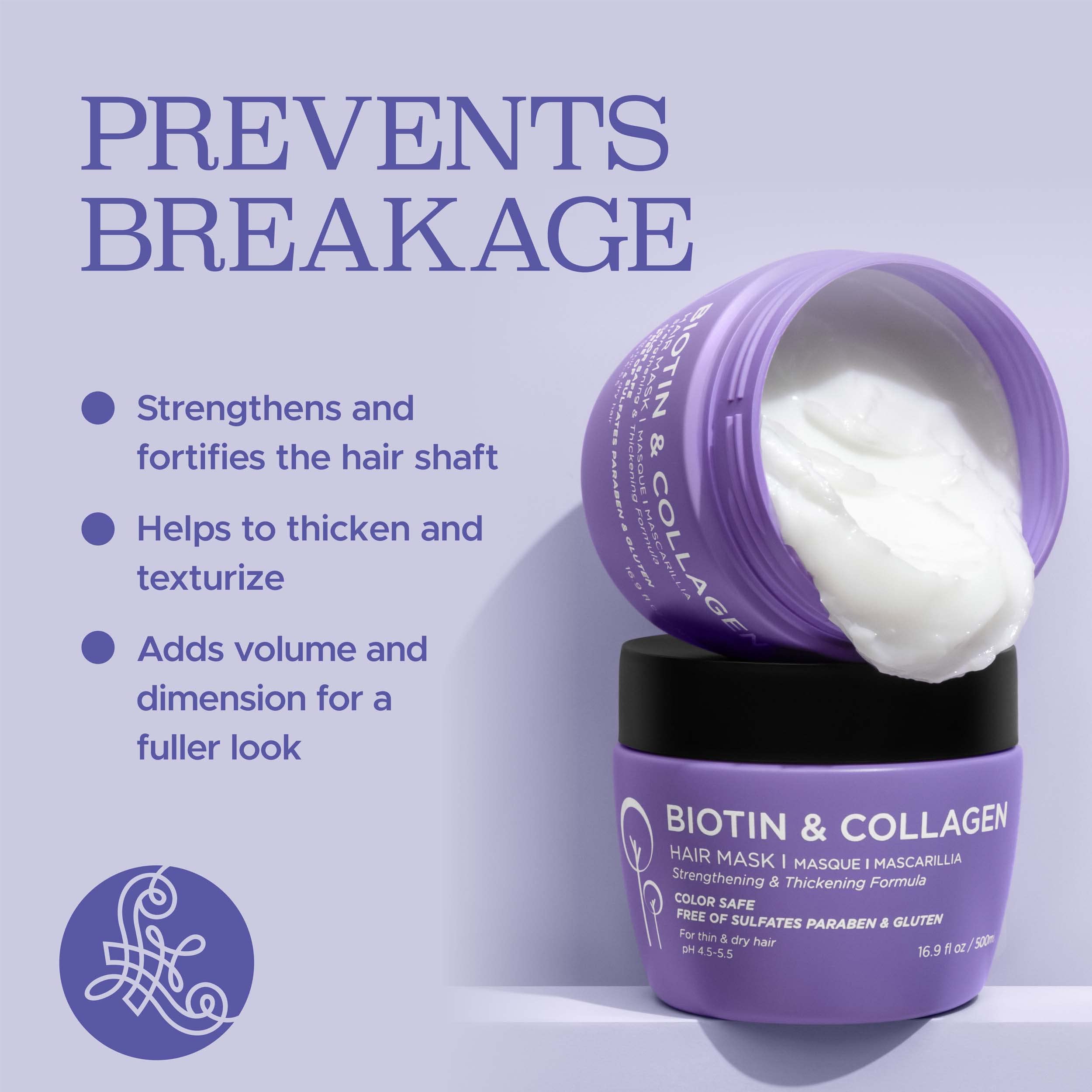 Luseta Biotin & Collagen Hair Mask – Deep Conditioning for Damaged Hair (16.9 oz)