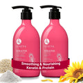 L LUSETA Keratin Shampoo & Conditioner for Color-Treated Hair – Smoothing, Nourishing & Strengthening (2 x 16.9 oz)