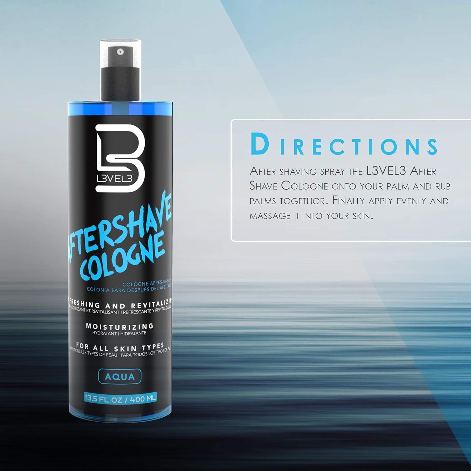 L3 Level 3 After Shave Spray Cologne – Fresh Scent & Moisturizing Post-Shave (13.5 fl oz)
