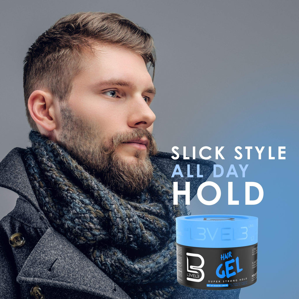 L3 Level 3 Hair Gel – Super Strong Hold, Flake-Free, Long-Lasting Shine | 3 x 500ml Bundle