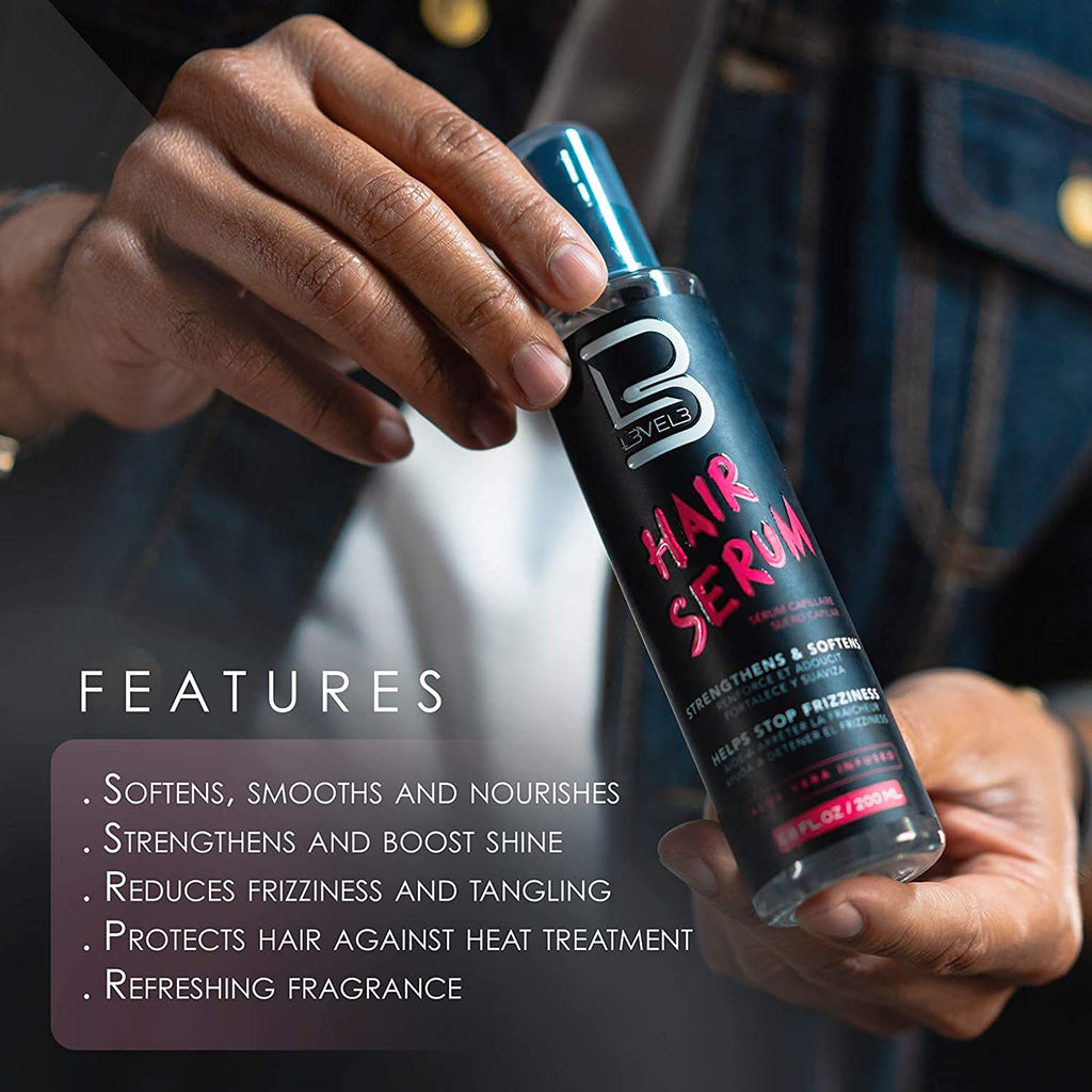 L3 Level 3 Hair Serum – Repair Damaged Hair, Smooth & Frizz Control (Sample Powder Included)