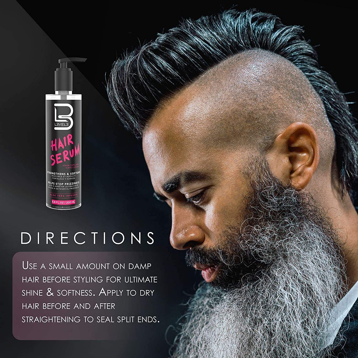 L3 Level 3 Hair Serum – Repair Damaged Hair, Smooth & Frizz Control (Sample Powder Included)