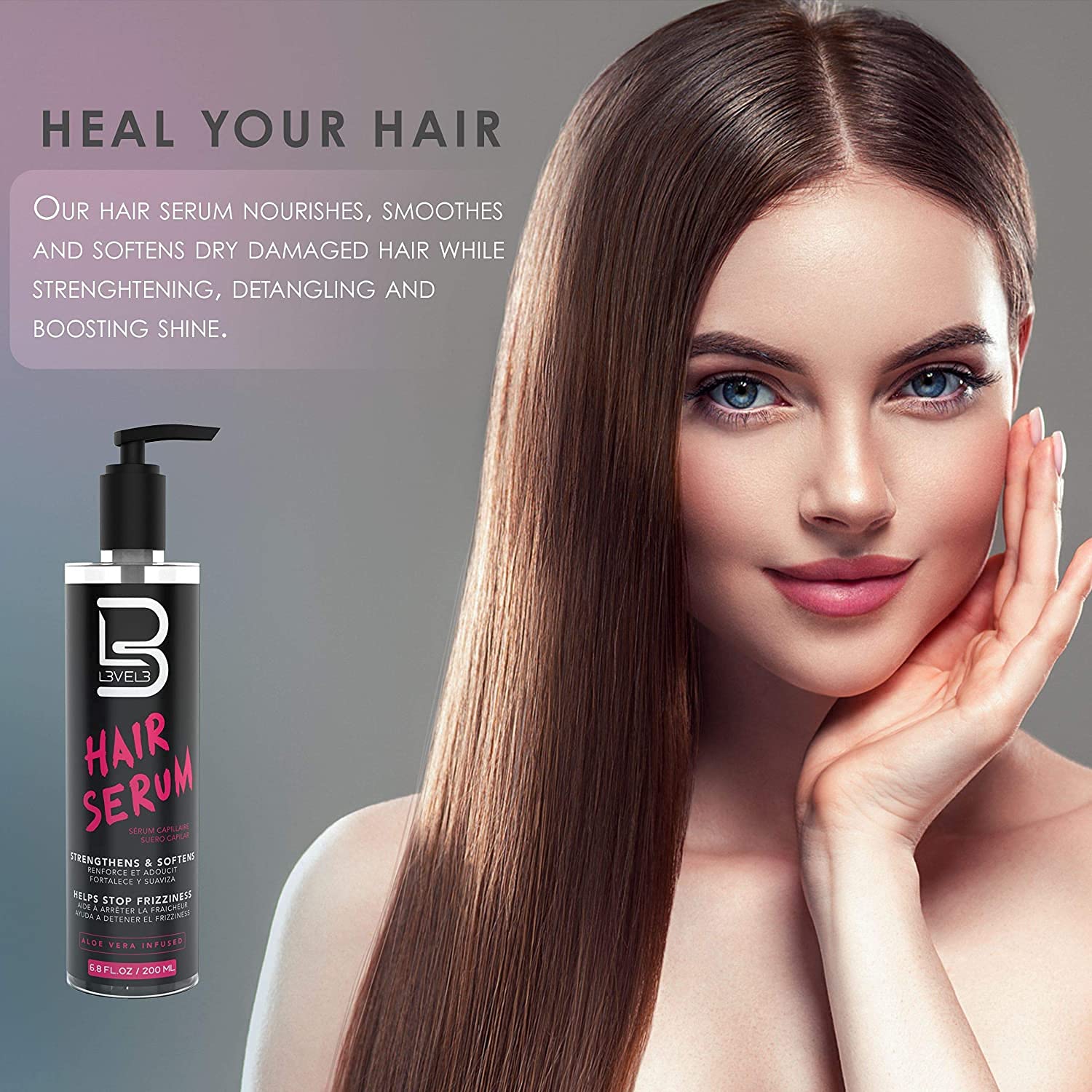 L3 Level 3 Hair Serum – Repair Damaged Hair, Smooth & Frizz Control (Sample Powder Included)