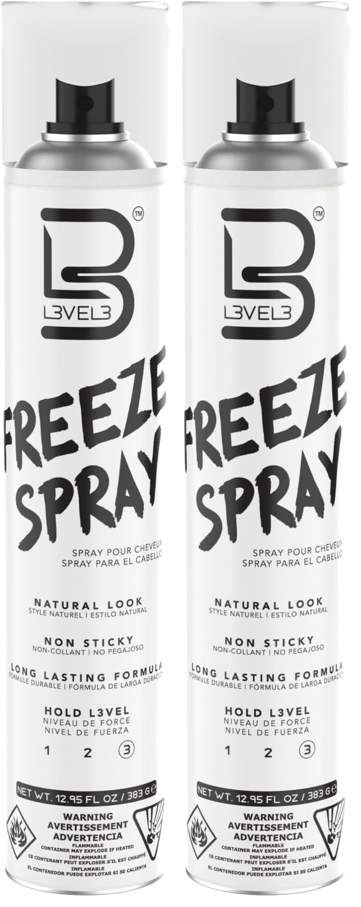L3 Level 3 Hair Spray – Extra Hold, UV Protection, 13.52 oz (Pack of 2)