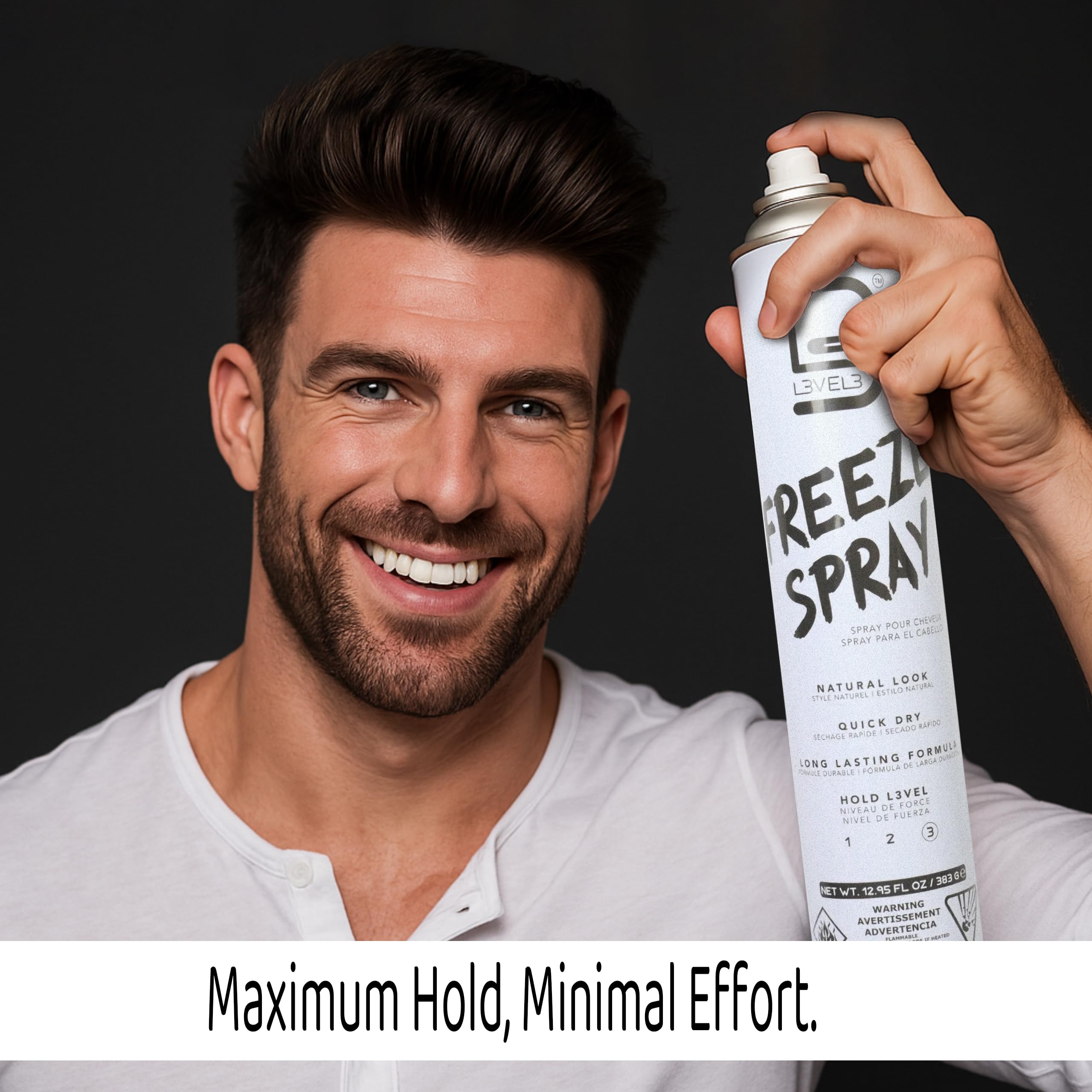 L3 Level 3 Hair Spray – Extra Hold, UV Protection, 13.52 oz (Pack of 2)