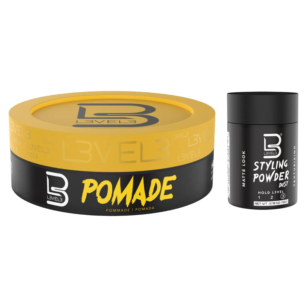 L3 Level 3 Pomade – Keratin-Infused, Flake-Free Hold with Volume & Shine | L3