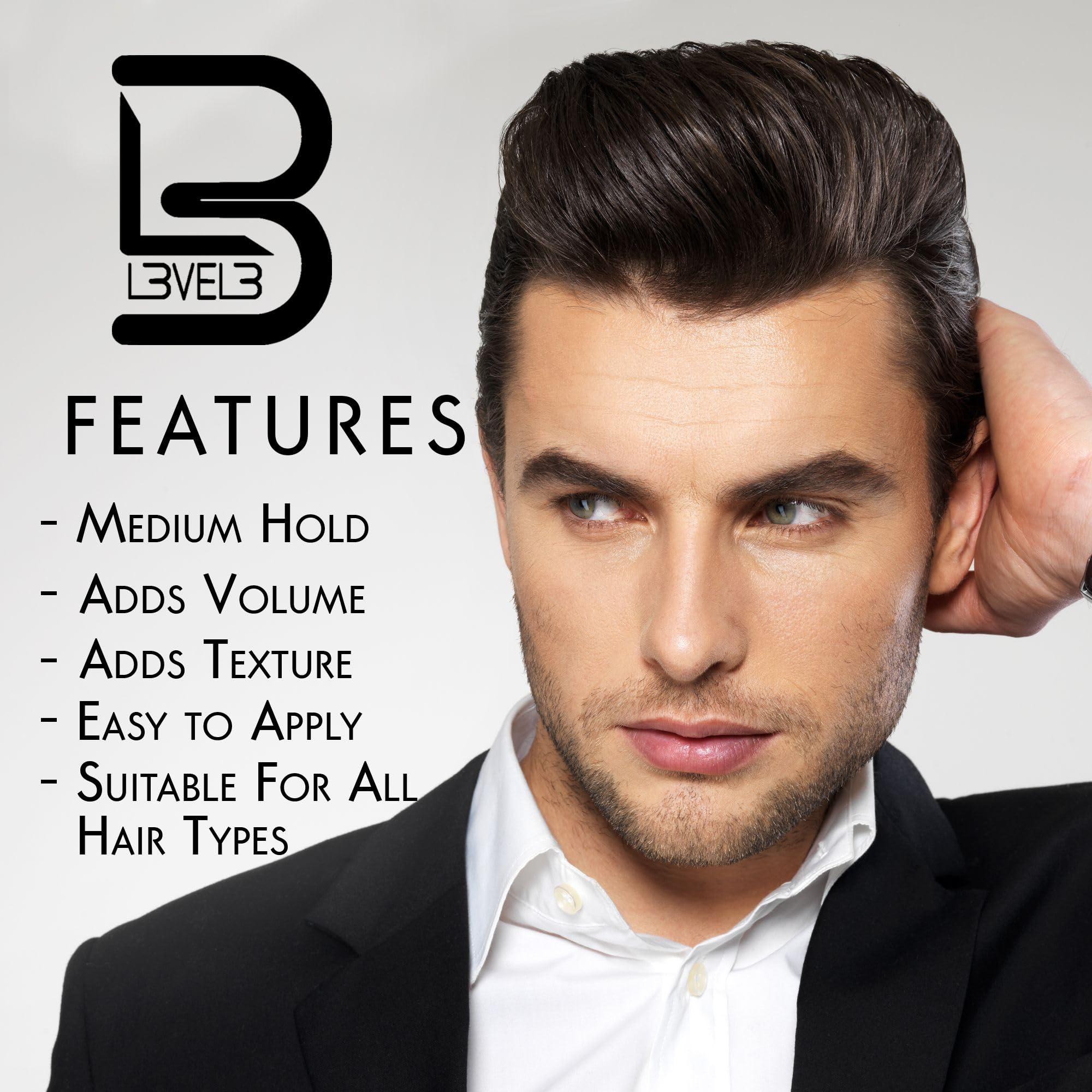 L3 Level 3 Hair Sculpting Clay - Premium Hold for Men, Long-Lasting Style