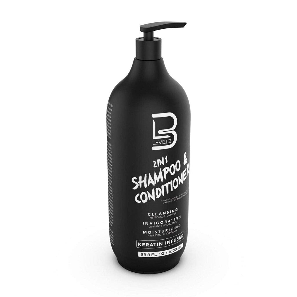 L3 Two in One Shampoo and Conditioner – Smooths and Strengthens Hair, Improves Shine, Tames Frizz – 33.8 Fl Oz